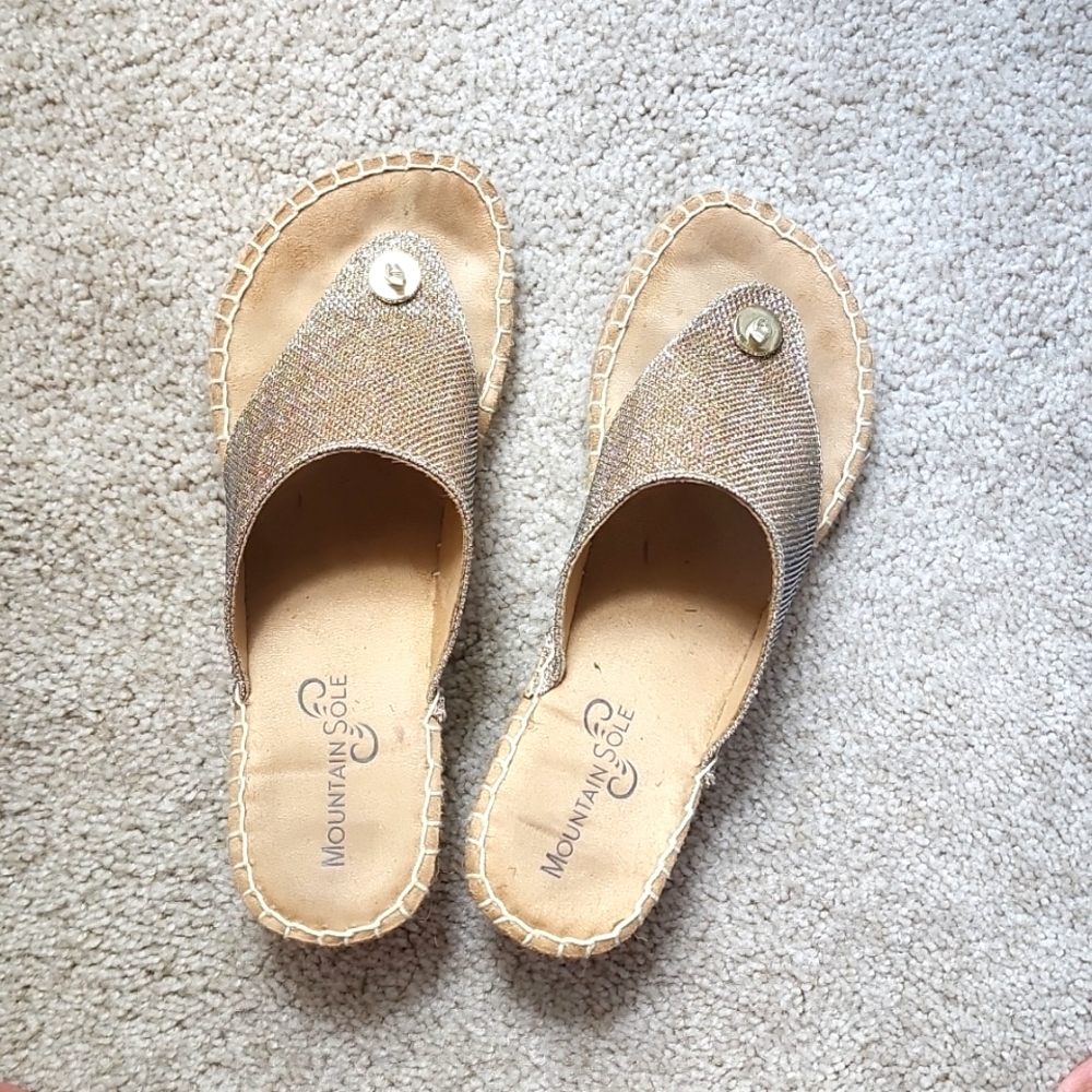 Gold Wedge Sandals